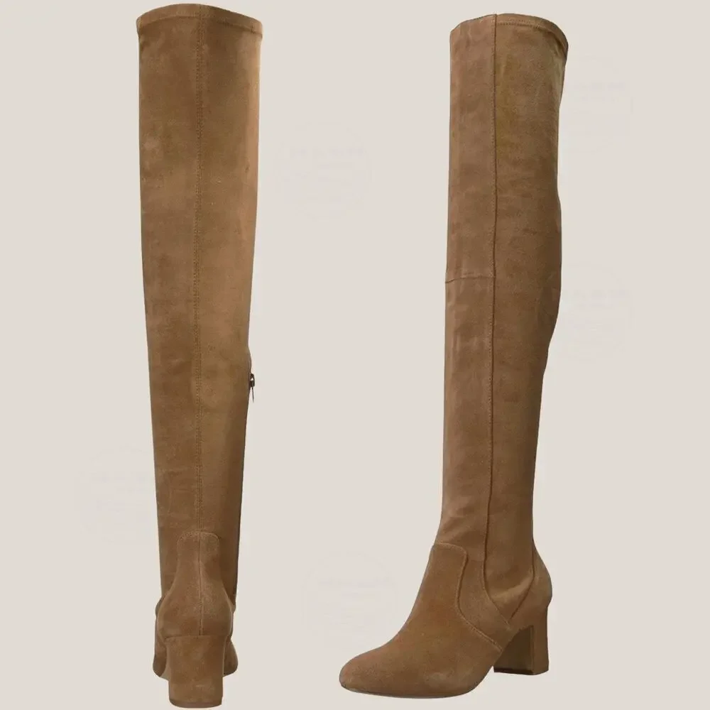 Splendid Charlotte Over-the-Knee Suede Boots | Light Brown, 3.5